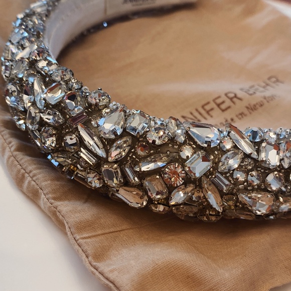 Jennifer Behr Crystal Embellished Padded Headband - Silver main image 10